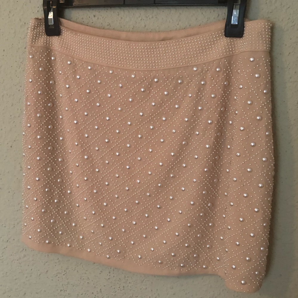 NWT GREGORY Blush Pink w/ Pearls Short Skirt